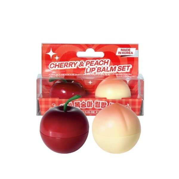 Pretty Skin CHERRY AND PEACH LIP BALM SET